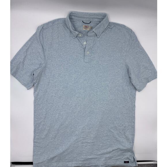 Faherty Movement‎ Mens Cardiff Blue Heather Polo Short Sleeve Large - Picture 2 of 4